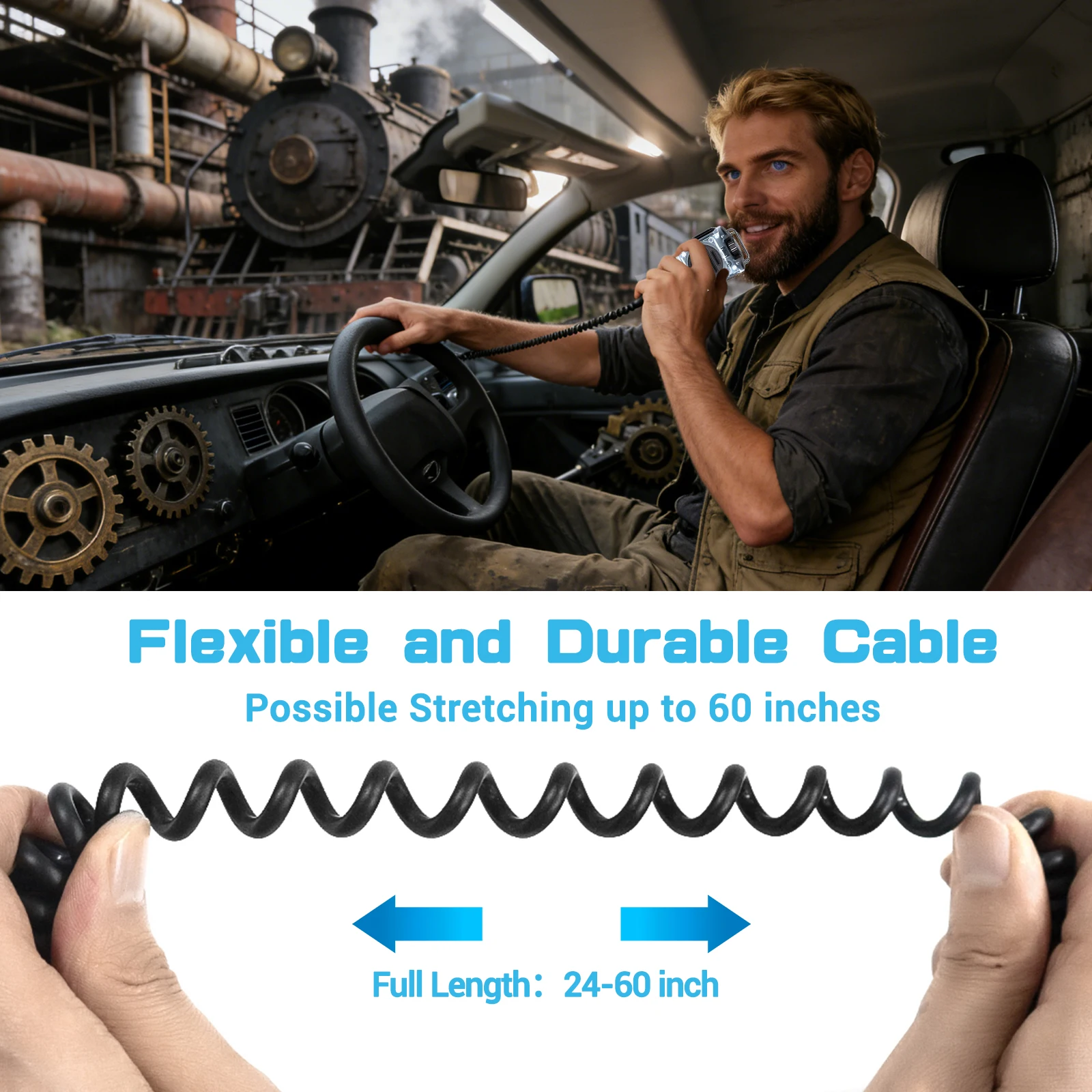 ABBREE AR-158 Handheld Speaker Mic Adjustable Volume Clear Sound K-Type Microphone Compatible with Baofeng UV-5R UV-32 UV-21 PRO view 3