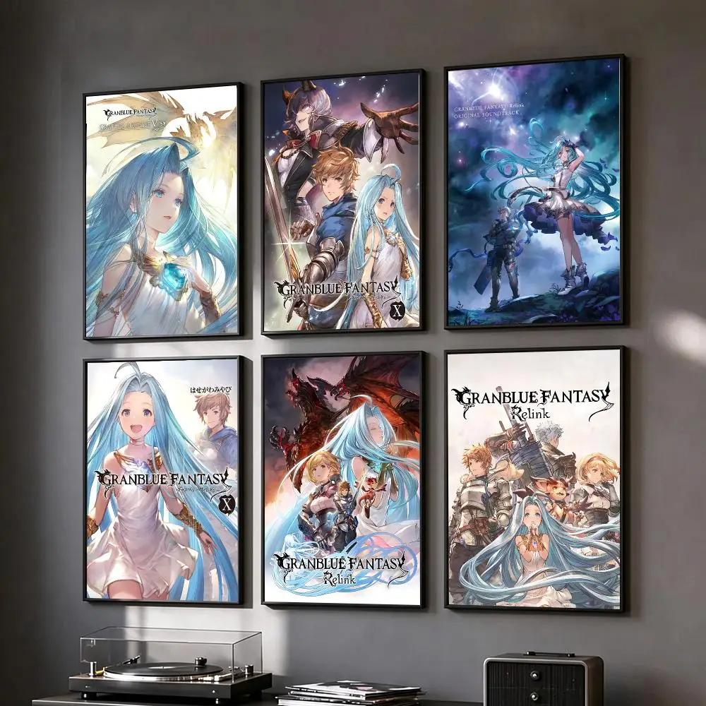 game Granblue Fantasy Poster Poster HD Printing Vintage Luxe Home Decor Wall Art for the Living Rooms Entryways Gift
