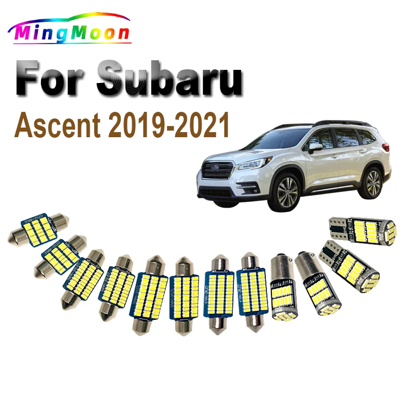 17Pcs Canbus Car Led Bulbs For Subaru Ascent 2019 2020 2021 Indoor Vehicle Lamp LED Interior Map Dome Light Kit No Error