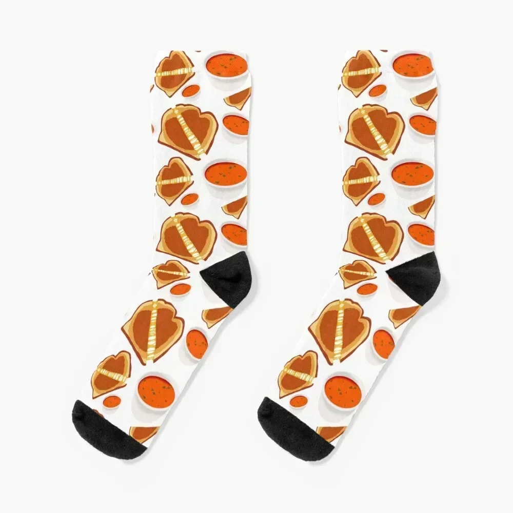 Calcetines de sopa de queso a la parrilla y tomate, zapatos de golf, ideas de regalos de San Valentín, calcetines de moda japonesa para mujeres y hombres
