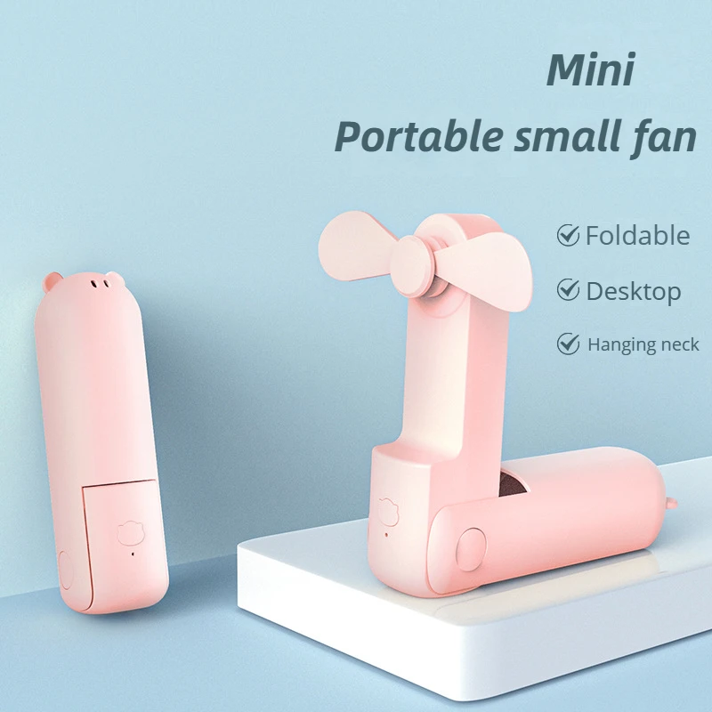 

Usb Rechargeable Mini Fan Portable Silent Fan 2000mah Handheld Foldable Fan Multifunctional Mobile Power Fan