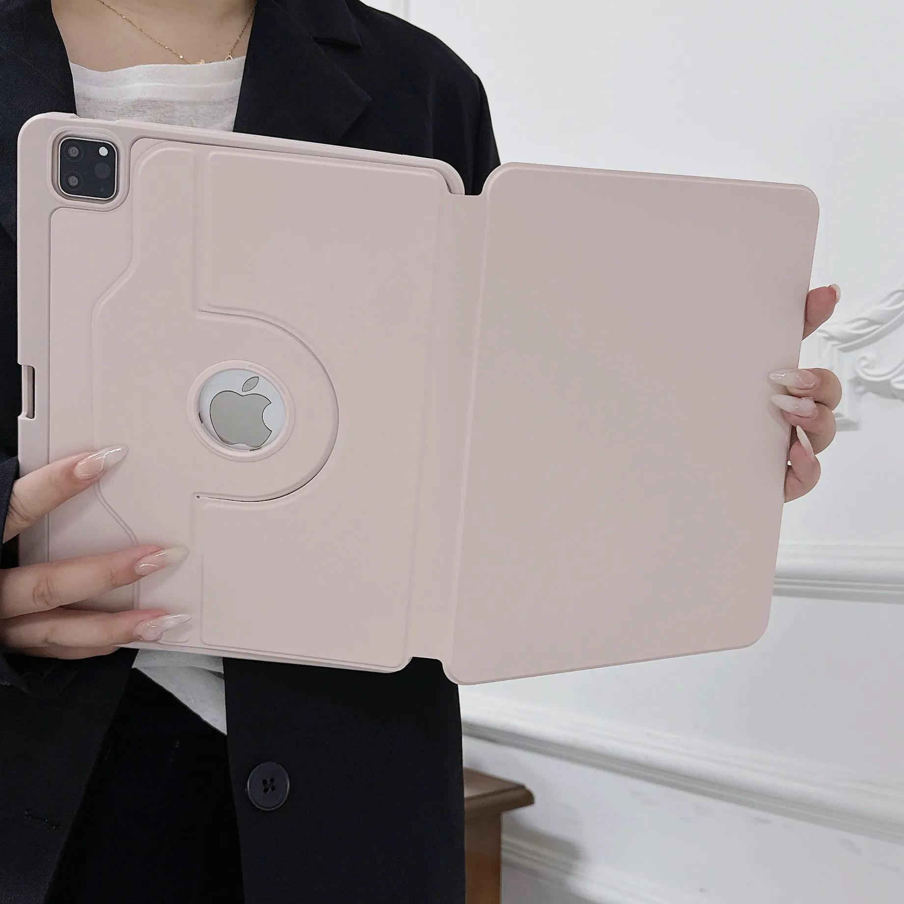 حافظة حامل دوران 360 درجة لجهاز iPad Air Pro MINI 3 4 5 6 7 8 9 10 الجيل 10.9 10.2 11 12.9 13 بوصة حافظة جلدية للكمبيوتر اللوحي