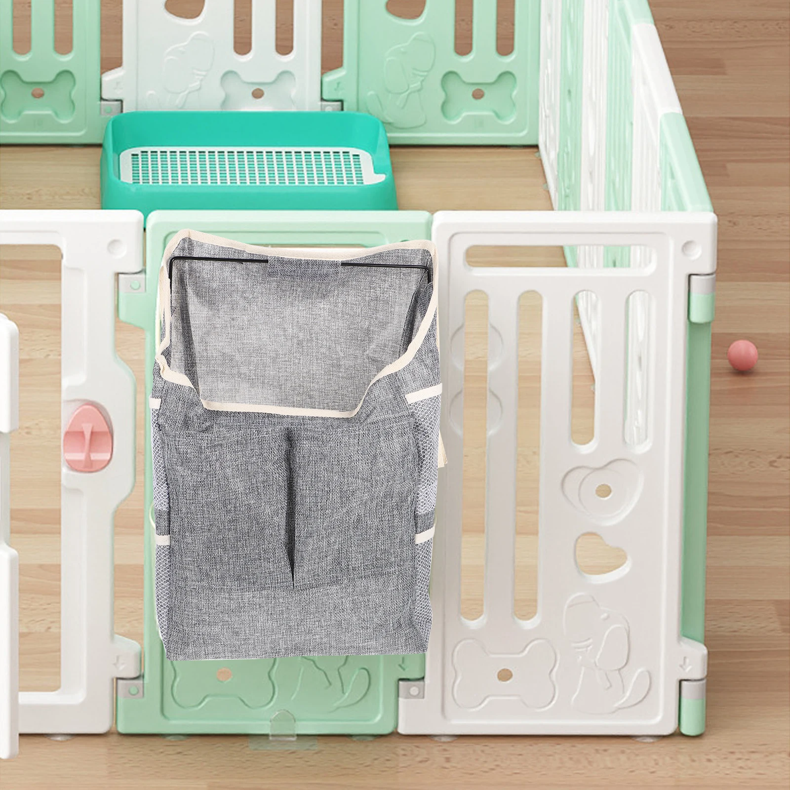 

Pet Fence Storage Bag Creative Opening Design Hanging Organizer Multi-Function Household Food Holder Convenient Storage