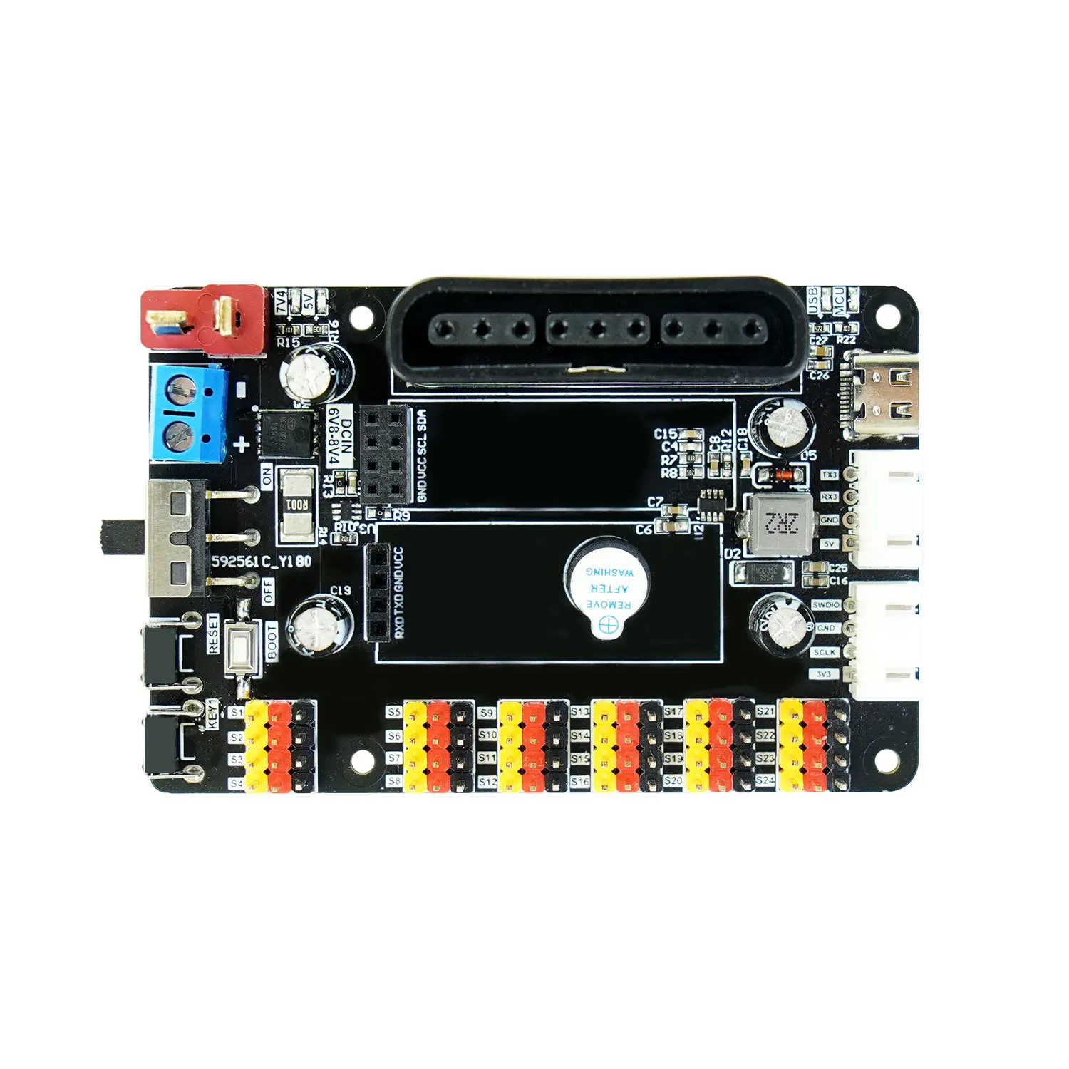 Yahboom-Carte de débogage servomoteur 24 canaux, lecteur PWM avec STM32F103RCT6 pour robotique intelligente bricolage avec port série OLED