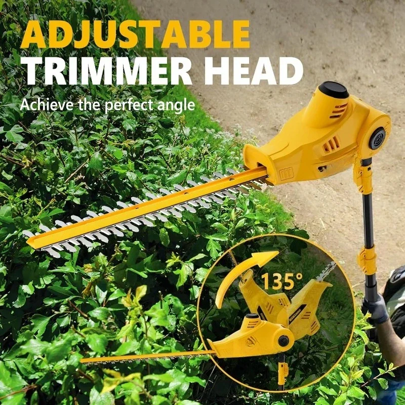 with 2 Packs 2.0Ah Batteries & Charger,8 Feet Hedge Trimmer,20V MAX Pole Hedge Trimmer,Telescoping Pole Hedge Trimmer