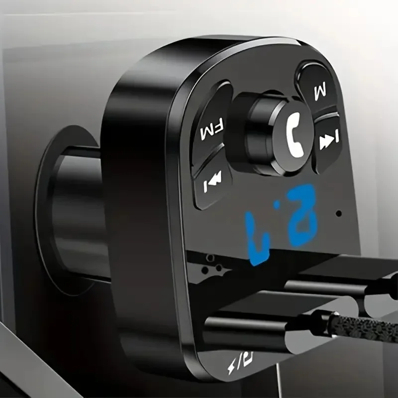 1 قطعة سيارة MP3 سيارة لاسلكية بلوتوث FM الارسال Aux يدعم QC3.0 شحن ثلاثة أضعاف وباس مشغل موسيقى الصوت