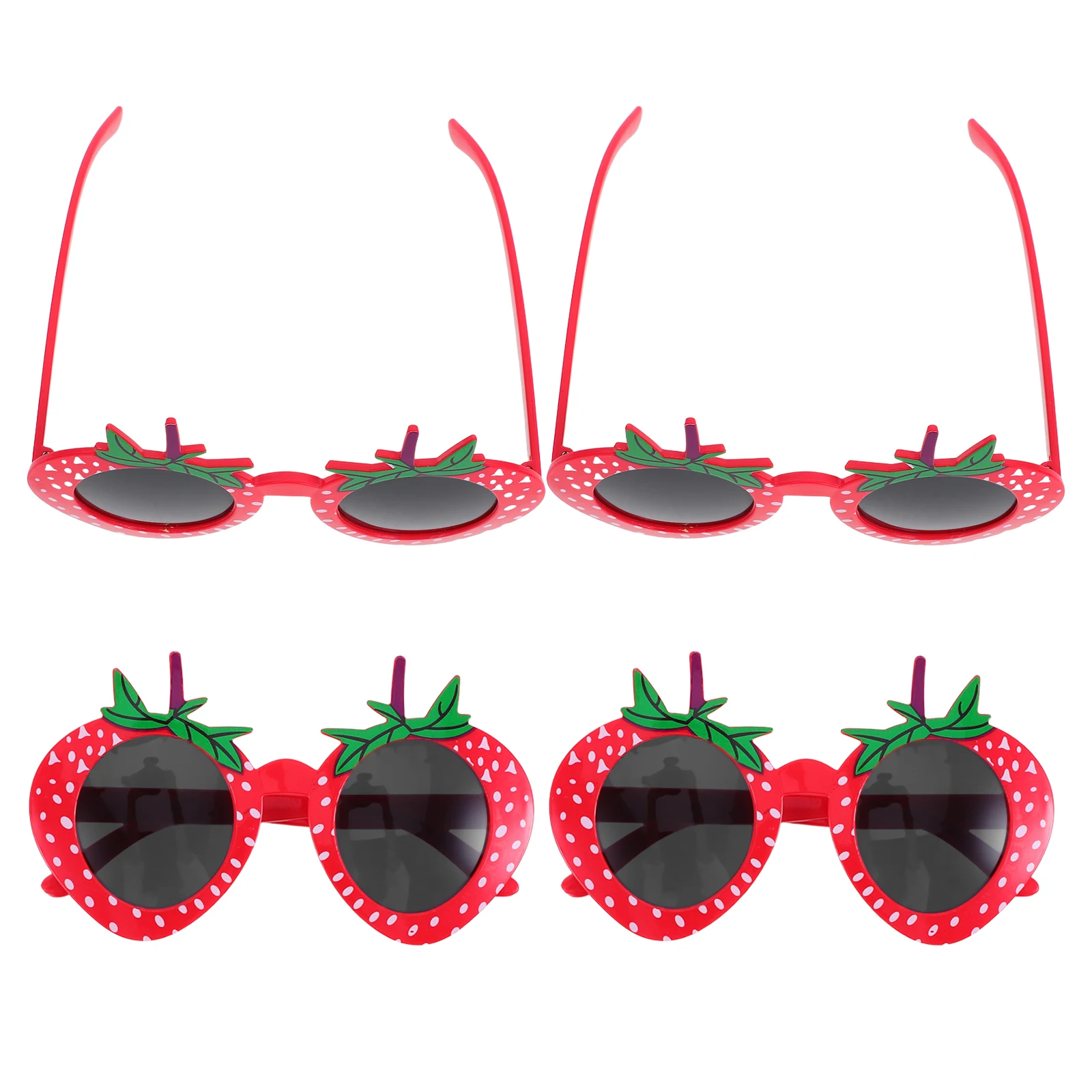 

4pcs Strawberry Sunglasses Cute Kids Birthday Party Accessories Red Festival Toddler Durable Abs Lightweight Comfortable Bright