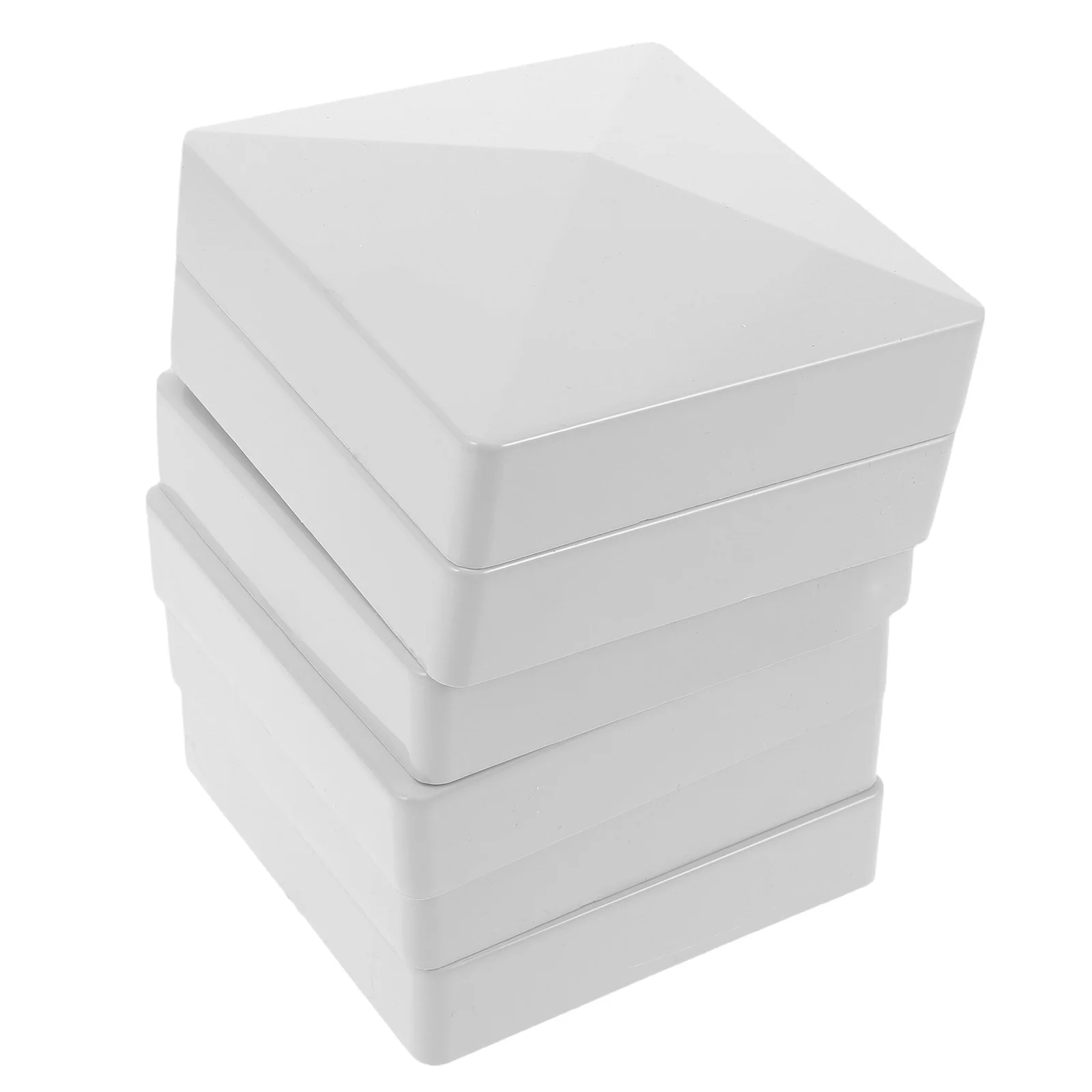 

6Pcs PVC Fence Post Caps Pyramid Topper Decorative Covers 4.13x4.13 Inch Outdoor Deck Mailbox Dock Post Caps Mailbox Pole Cover