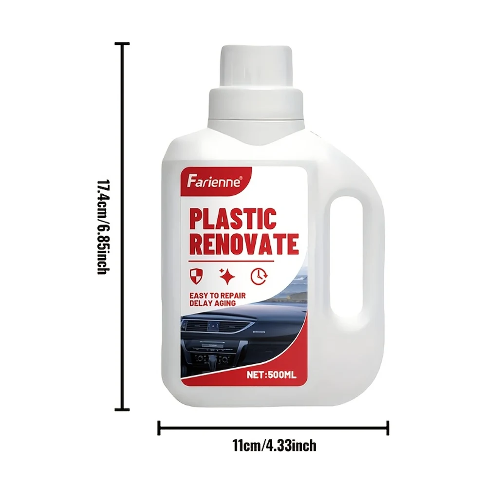 500ml 車用プラスチック磨きペースト - 革、プラスチック、ビニール、布地など多用途磨き - 速乾性、残留物なし、車用