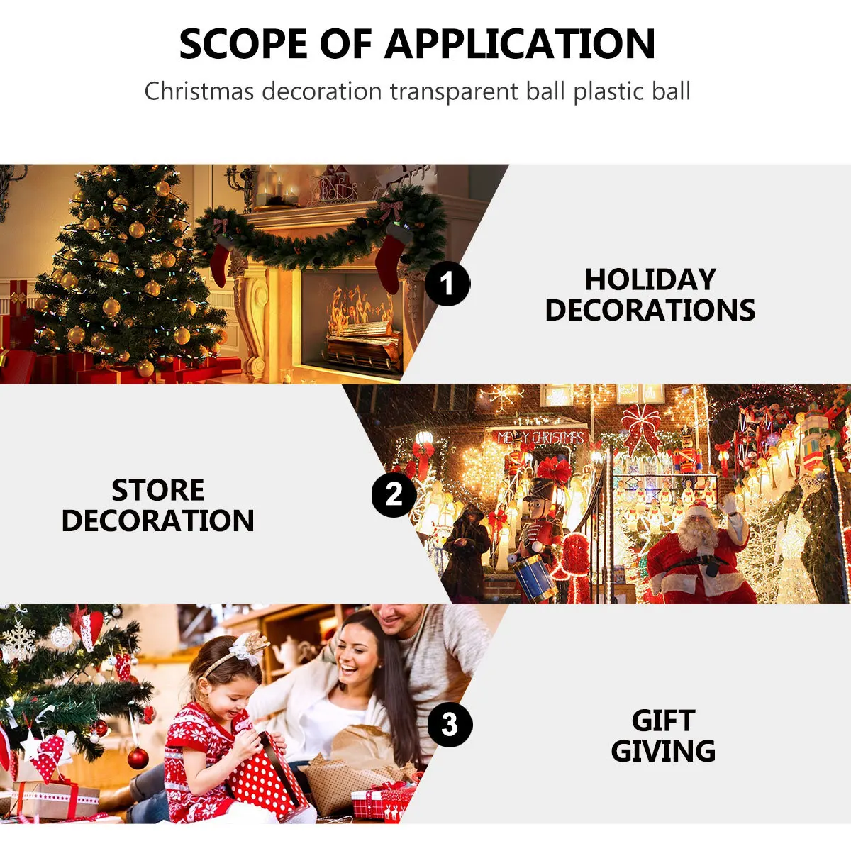 

5Pcs Hollow Drop Ball Decoration Fillable Transparent Ornaments for Xmas Tree 10Cm Plastic Hanging Round Pendant