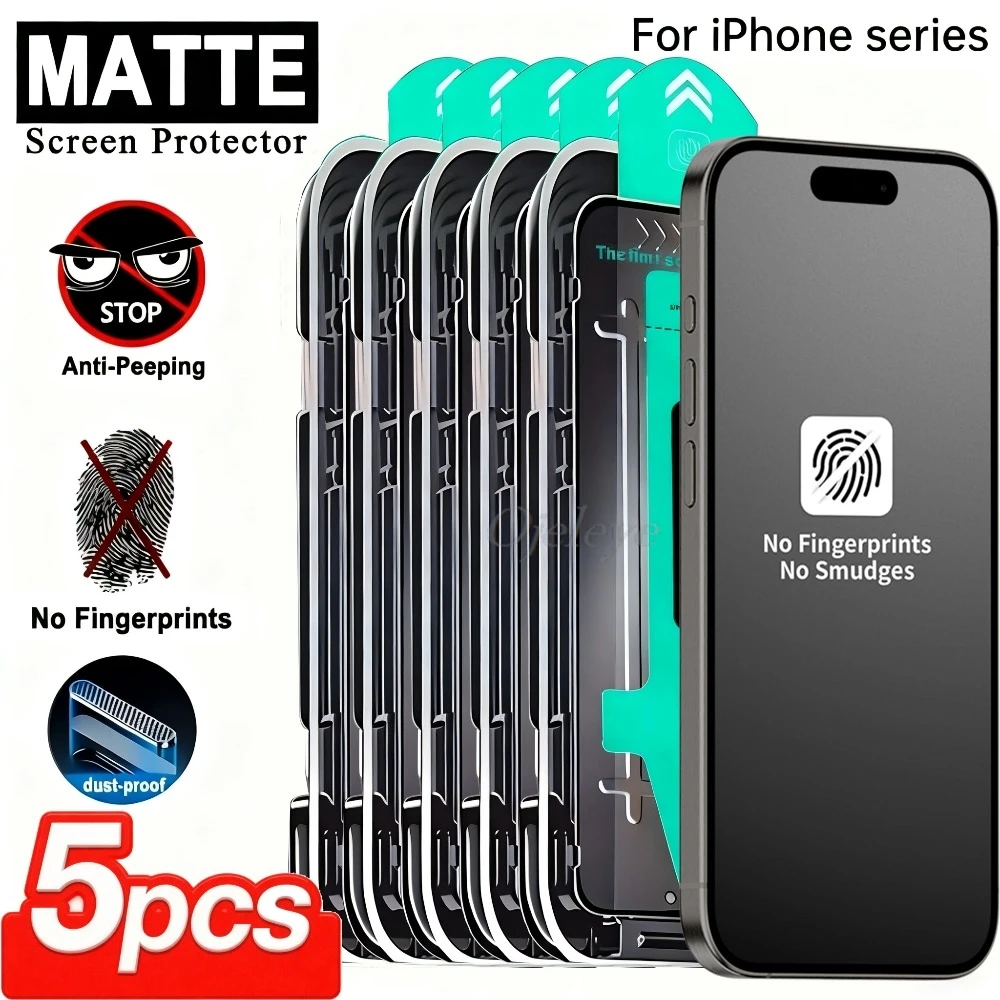Matte Sichtschutzfolie für iPhone 17 Pro Max Air 16 16e 11 12 13 14 15 Plus XR X XS Anti-Spy gehärtetes Glas einfache Installation
