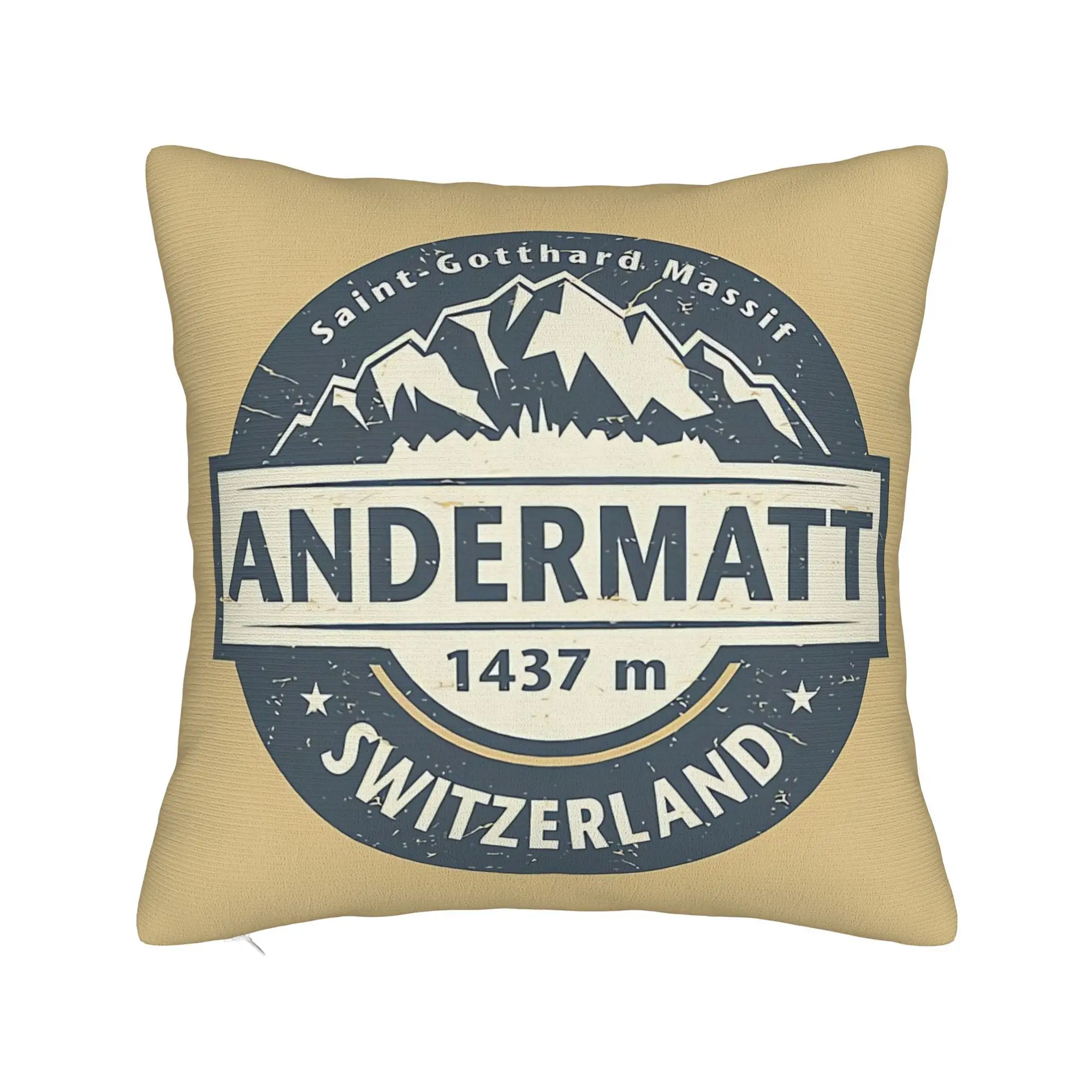 Andermatt Switzerland Themed New Chinese Style Living Room Sofa Cushions and Pillows Cover - Double Sided Print