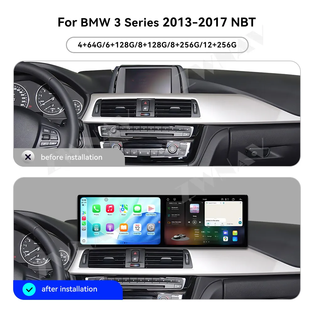 

Car Accessories CarPlay Car Radio Android 15 For BMW 3 Series 2013-2017 NBT GPS Navigation Stereo Multimedia Player Head Unit
