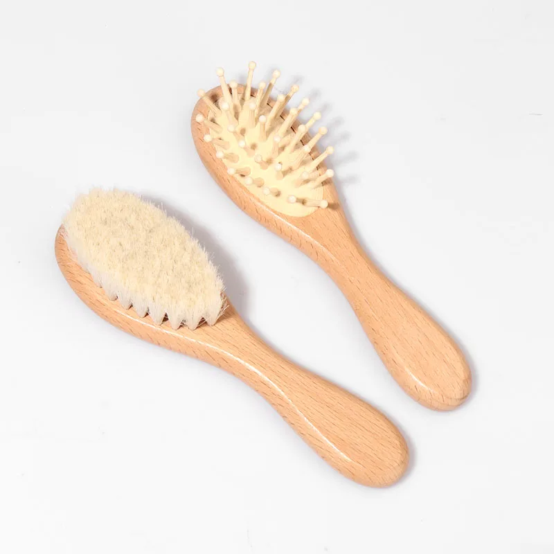 Wool Wooden Brush Comb Hair Brush  Head Massager Portable Comb Hair Bath Brush Comb