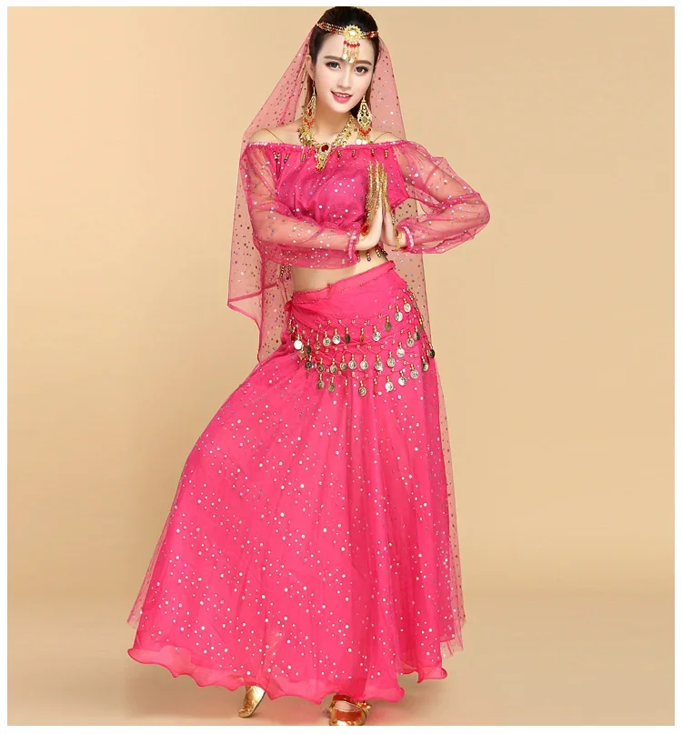 أزياء جديدة نمط الكبار الرقص الشرقي الهندي ملابس رقص مجموعة بوليوود الكبار الزي الرقص الشرقي أداء الملابس مجموعات