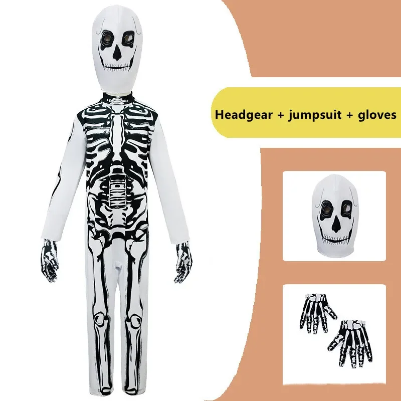 Cosplay Halloween Ghost Bodysuit Clothing skeleton Mascot Costume prank Surprise prop Fancy Dress Party anmie stage perform show