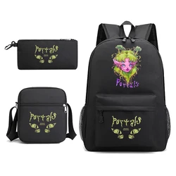 Melanie Martinez Print Student Schoolbag 3-Piece Set Youth Backpack Pencil Case Shoulder Bag Set