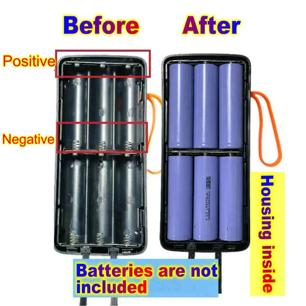 45W Power Bank Shell 21700 Battery Case For Macbook Tablet Charging DIY Housing Removable Battery Storage Box With No Battery