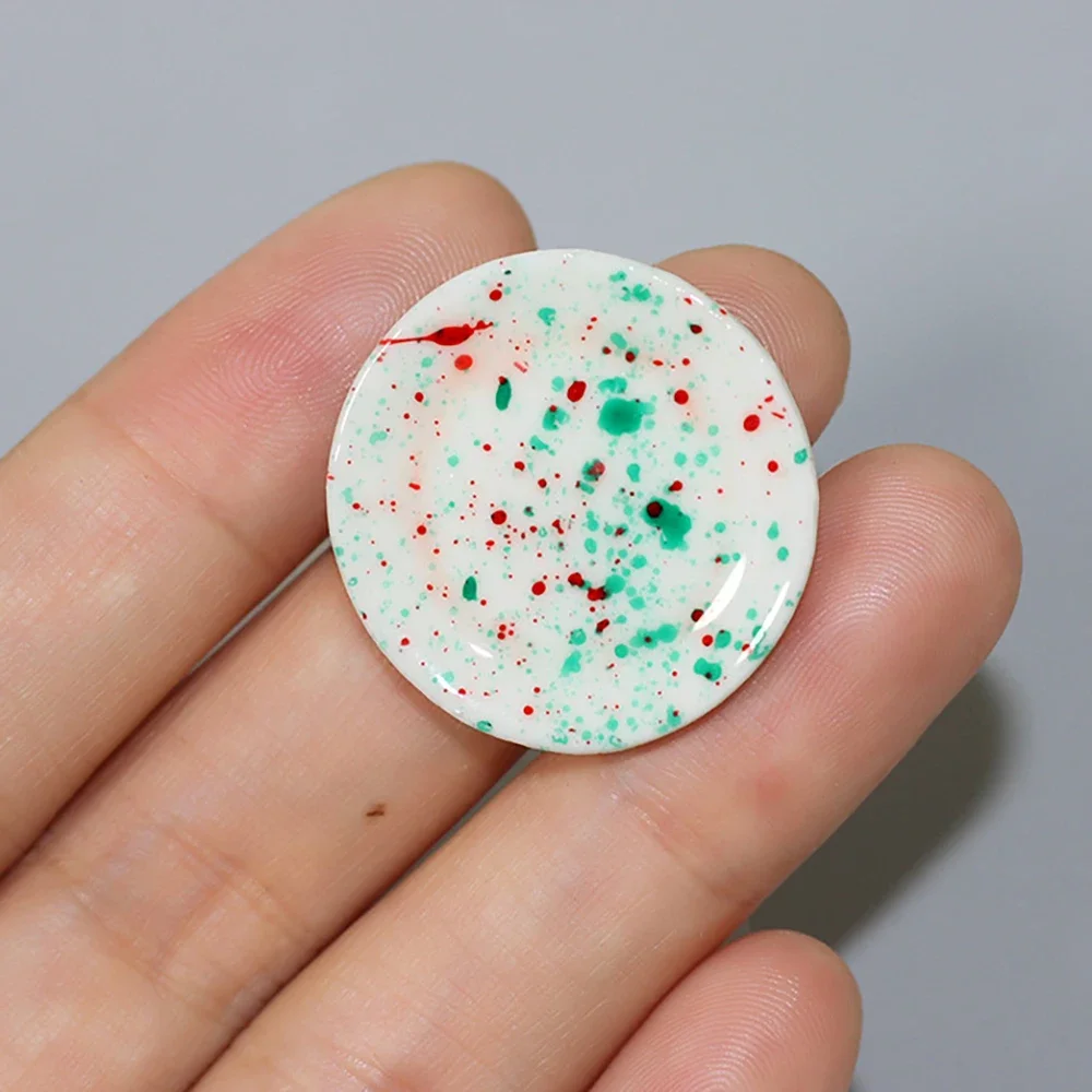 3Pcs 1/12 Dollhouse Miniature Resin Splash Ink Plate Model Mini Food Tay Toy for Doll House Accessories Decoration ob11 bjd