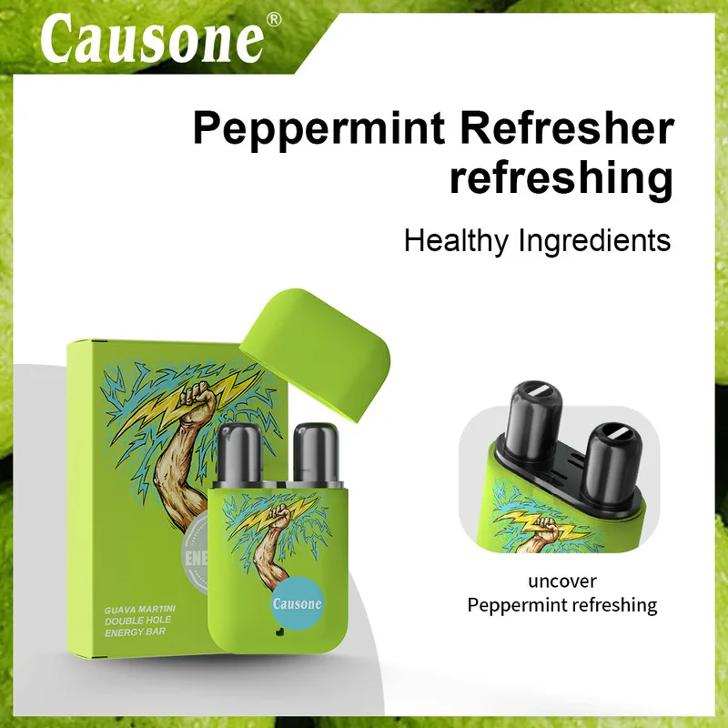 Causone Double Hole Nasal Inhaler Watermelon Flavor Cooling Stick Refreshing Relieve Sleepiness Anti Motion Sickness For Adults