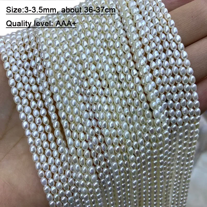 Wholesale AA / AAA Good Quality 100% Natural Freshwater Pearl Rice Button Baroque Beads For Jewelry Making DIY Bracelet  3-11MM