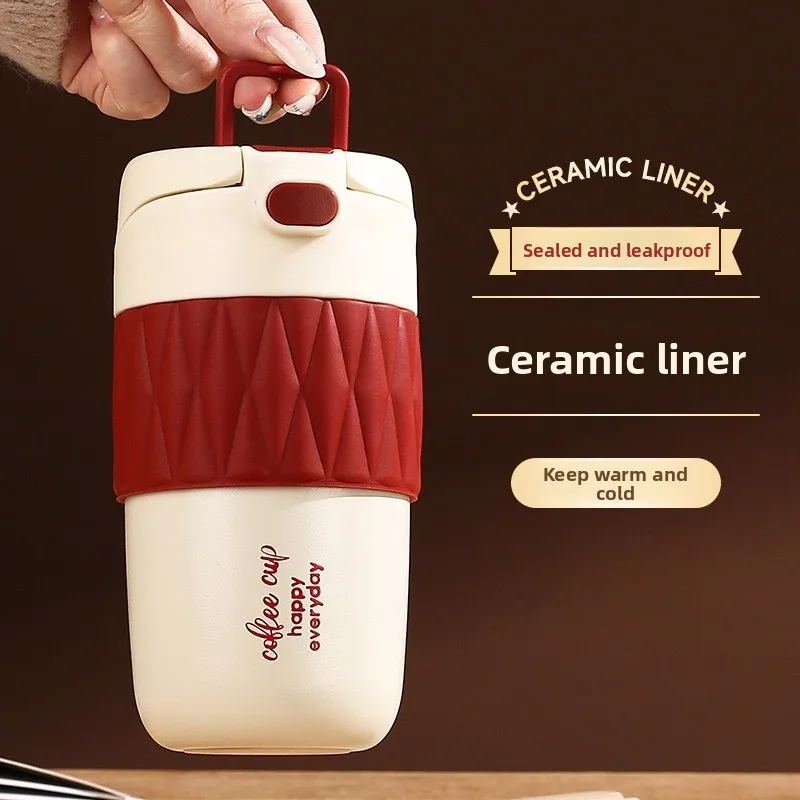 

Новая керамическая кофейная чашка из нержавеющей стали в американском стиле, уличная высококачественная портативная высококачественная подарочная термоизоляционная чашка для воды