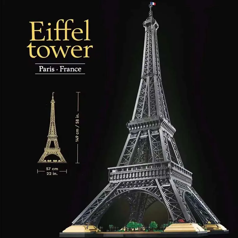 

10001 PCS Large Eiffel Tower Building Blocks Bricks Kids Birthday Christmas Gifts Toy Compatible 10307
