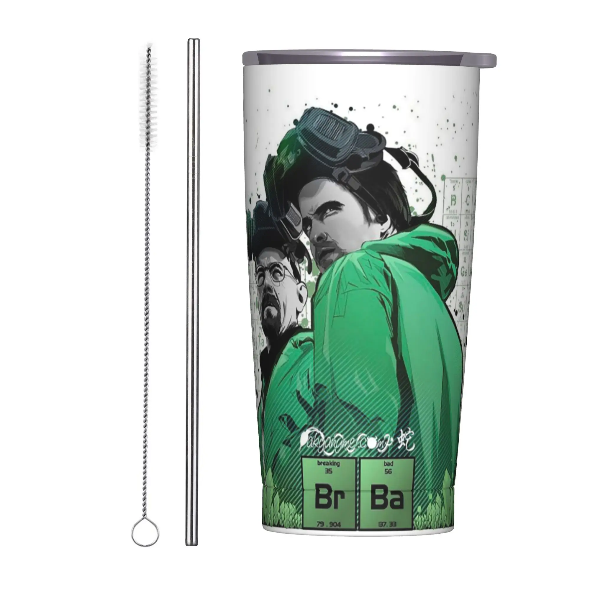 Breaking Bad Walter White Tumbler Vacuum Insulated Jesse Pinkman Chemical Coffee Cups Vacuum Flask Home Mugs Water Bottle, 20oz
