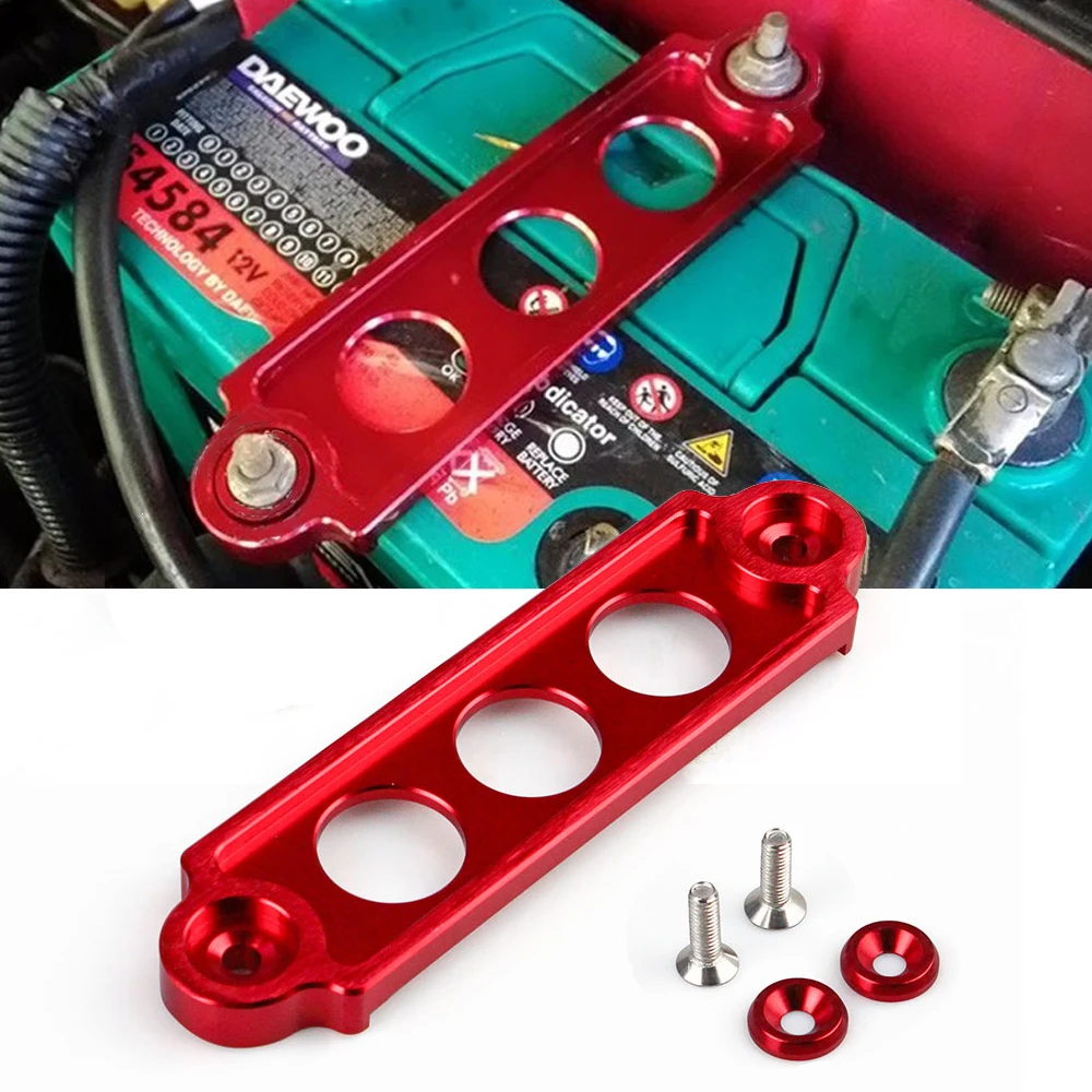 For Honda Civic EK EG 2002‑2005 Universal Aluminum Alloy Battery Fasten Bracket Holder Tie Down Brace Engine Bay Auto Parts
