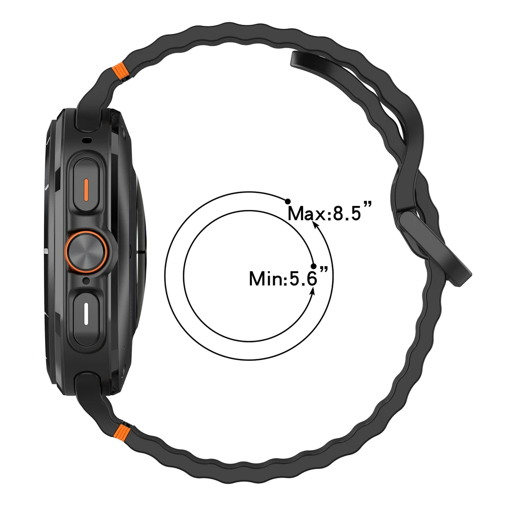 삼성 갤럭시 시계 용 실리콘 스트랩 울트라 47mm 스마트 시계 밴드 웨이브 스타일 스포츠 시계 밴드 액세서리