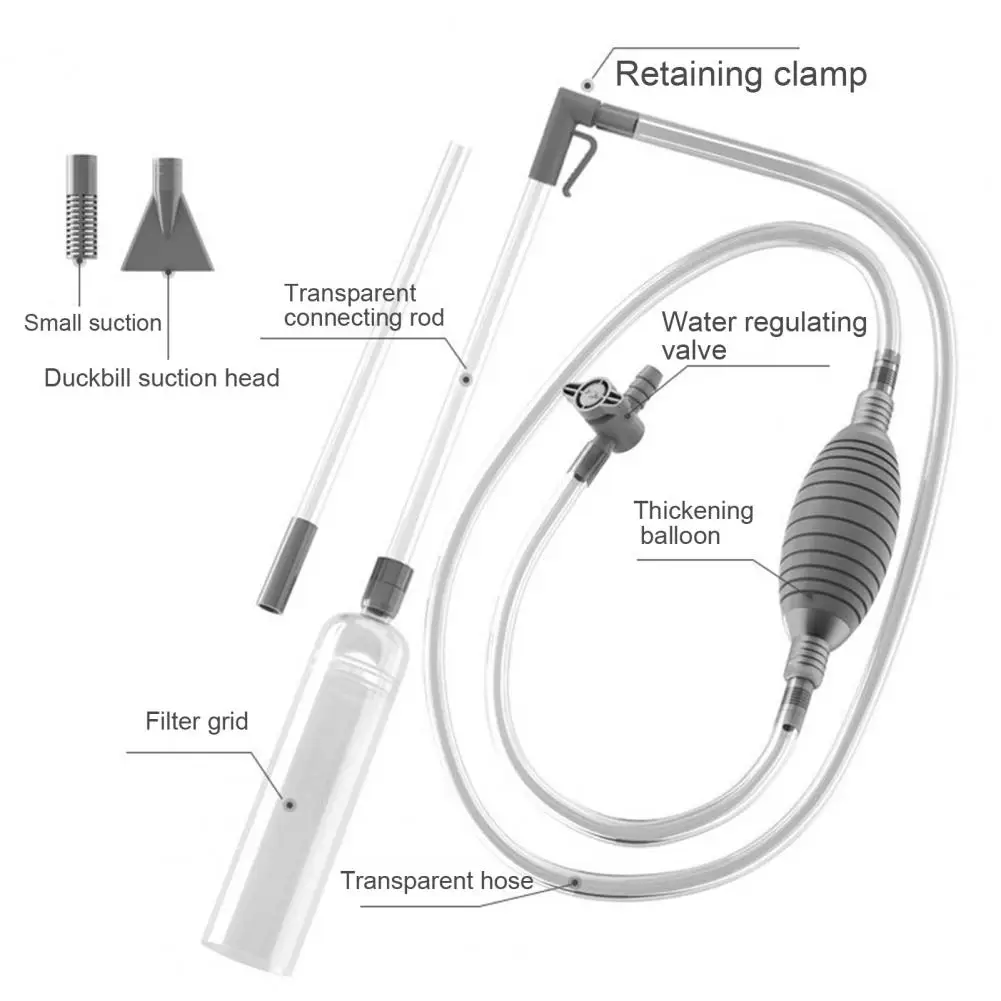 260/300cm Swimming Pool Vacuum Cleaner With 2 Nozzle Adapters Siphon Hose Adjustable Valve Fish Tank Water Change Manual Cleaner