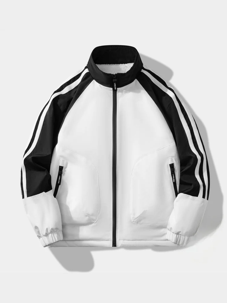 

Spring Autumn Men's Jaet Thin Spor Loose Fit Patchwork Color Blo Stand Collar Casual Outerwear Polyester Polyester Fiber