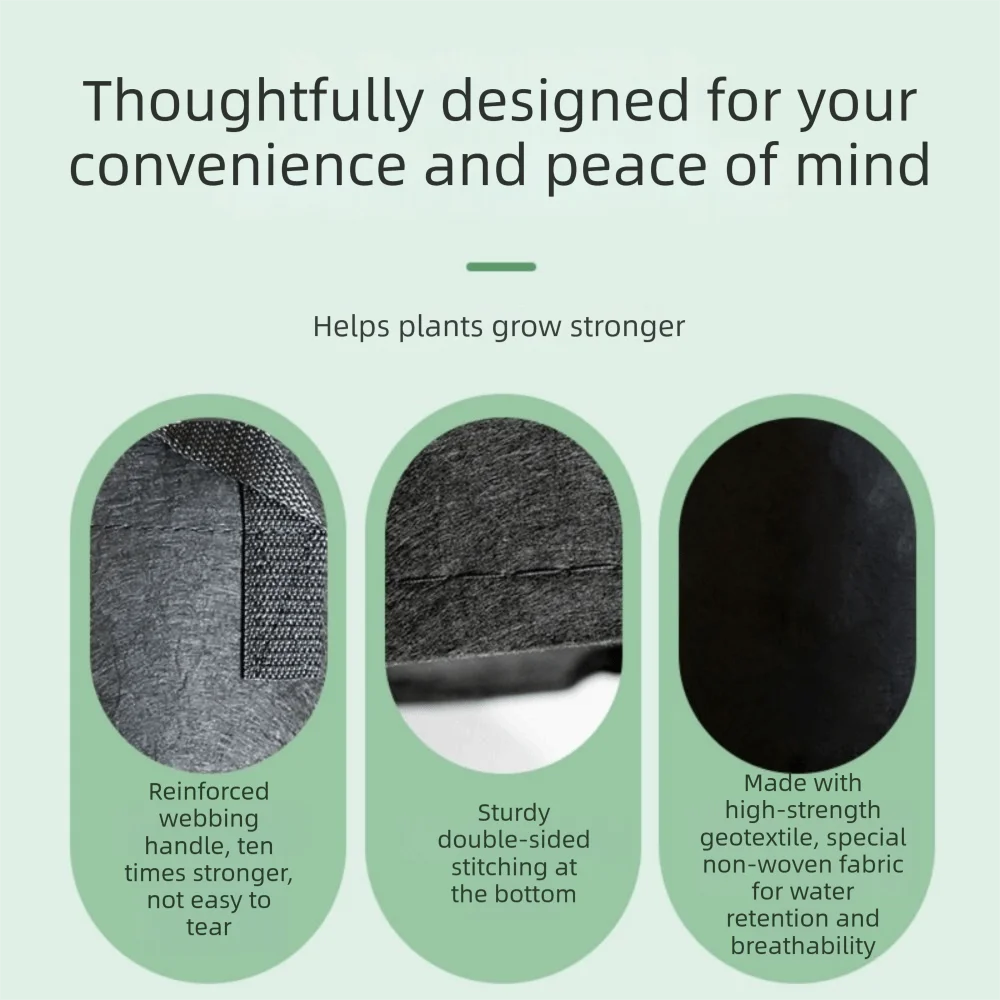 5Pcs 2/5/10/15/20/30 Gal Gallon Large Grow Bag Non-woven Fabric Large Capacity Garden Flower Plant Bags with Durable Handles