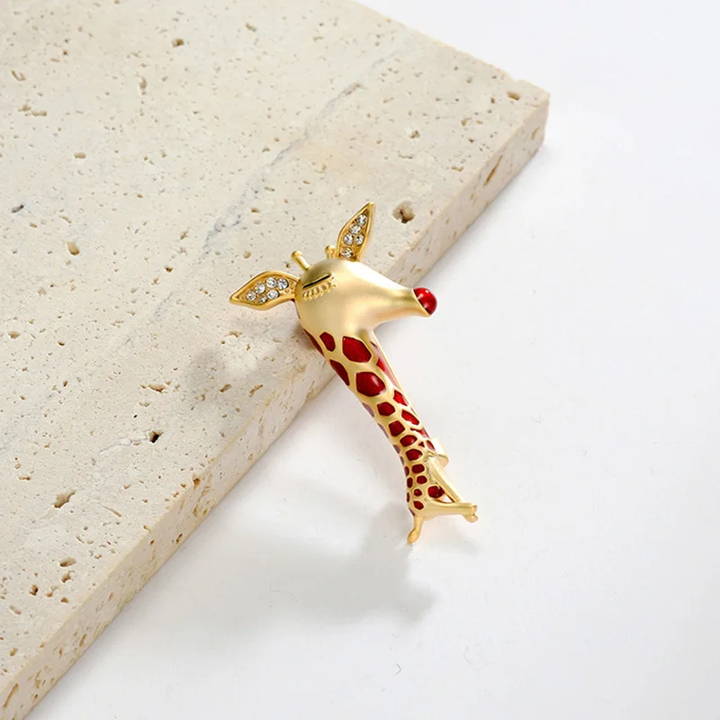 Enamel Giraffe Brooches For Women Unisex Animal Pin Small Cute Clothing Suit Coat Bag Accessories Party Daily Banquet Jewelry