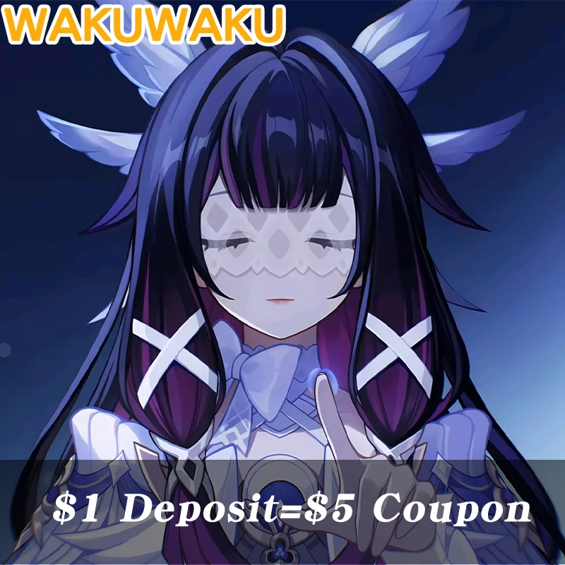 إيداع بقيمة 1 دولار = 5 دولارات أزياء كولومبينا التأثيرية لعبة جينشين إمباكت واكوكو فستان نسائي نود كراي أغنية ويلكين مون كوسبلاي