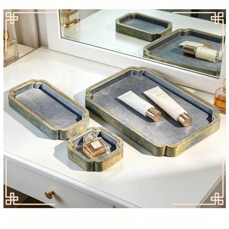 Plateau à bijoux rétro chinois, support multi-usage pour bagues, colliers, bracelets et perles, présentoir de comptoir et accessoire photo