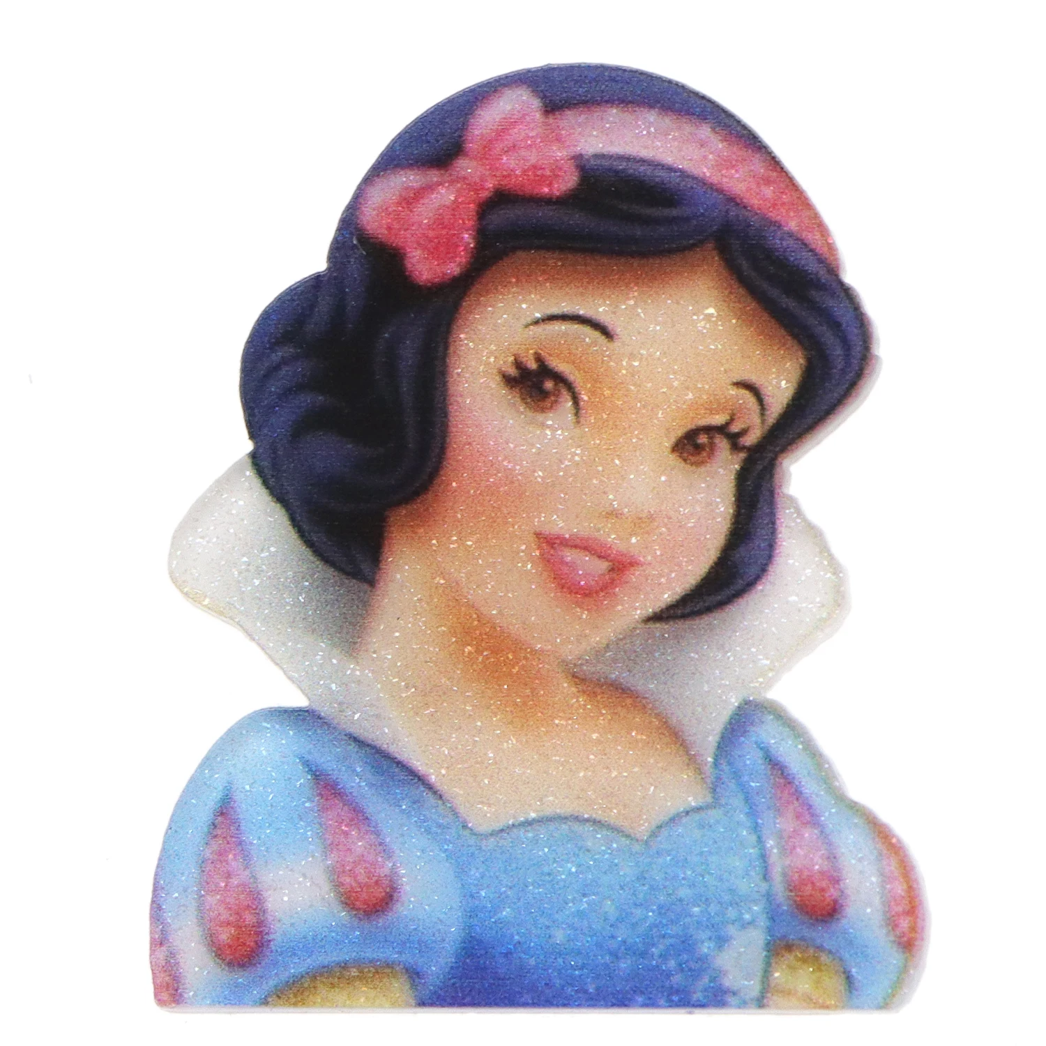 Disney Princess 5pcs Planar Resin Flatback Glitter Claer Acrylic Craft Supplies Cabochon Scrapbook DIY Hair Bow Material