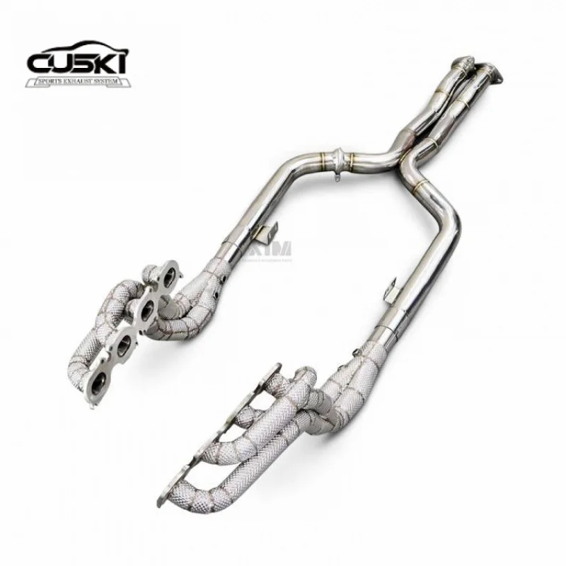 CUSKI Racing Performance Collector Pipe for Mercedes Benz CLS63 AMG 6.2 2007-2015 Stainless Steel Exhaust Manifold Exhaust Syste