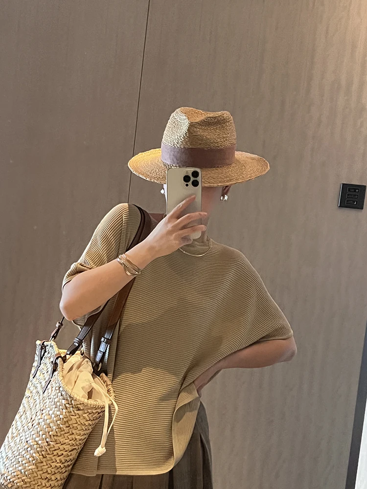 

CML Summer Knitted mat Straight Tube Skirt Set Breathable Comfortable Top f Skirt Two-Piece Set Women's Faion