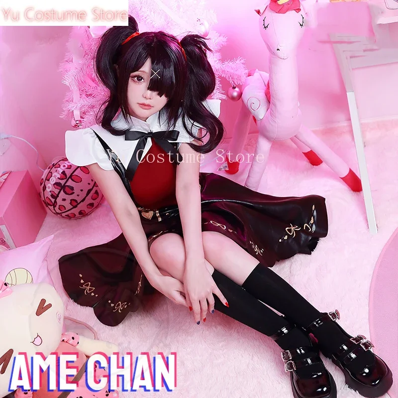 게임 Needy Girl Ame Chan 코스프레 코스튬, Needy Streamer Overload 코스프레, Ame-chan 코스튬, 코스프레 가발 포함