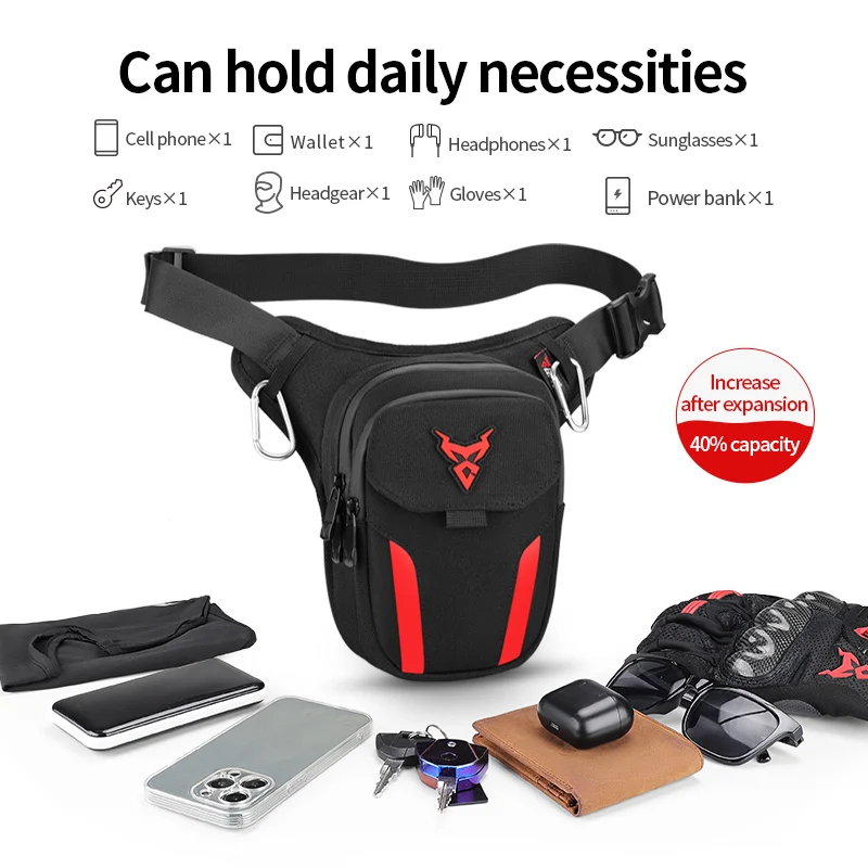 LED Light Drop Leg Bag Motorcycle Waterproof Waist Bag Hip Bum Fanny Pack For Outdoor Riding Cycling Hiking Fishing Climbing image 3