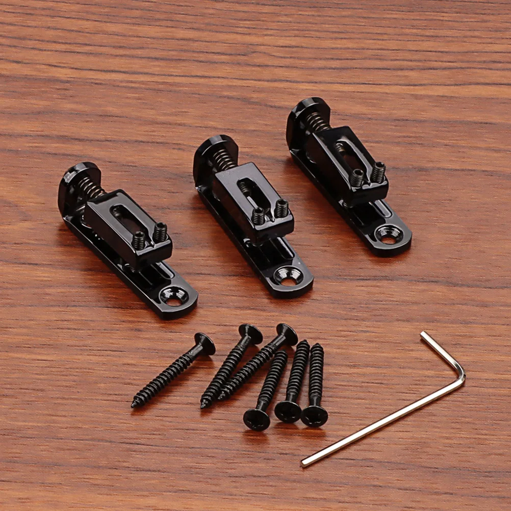 

3Pcs Guitar Bridge Set Sleek Metal Single Roller Saddle Electric Guitar Bridge Replacement Repair Kit Accessories