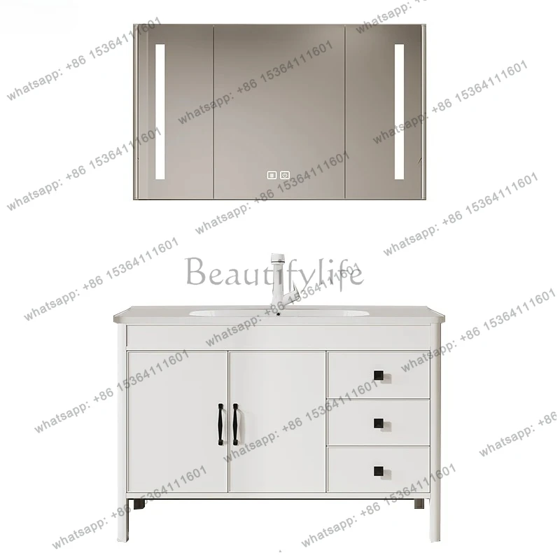 

Floor-to-ceiling Waterproof Ceramic Integrated Basin Bathroom Washbasin Bathroom Cabinet Combination