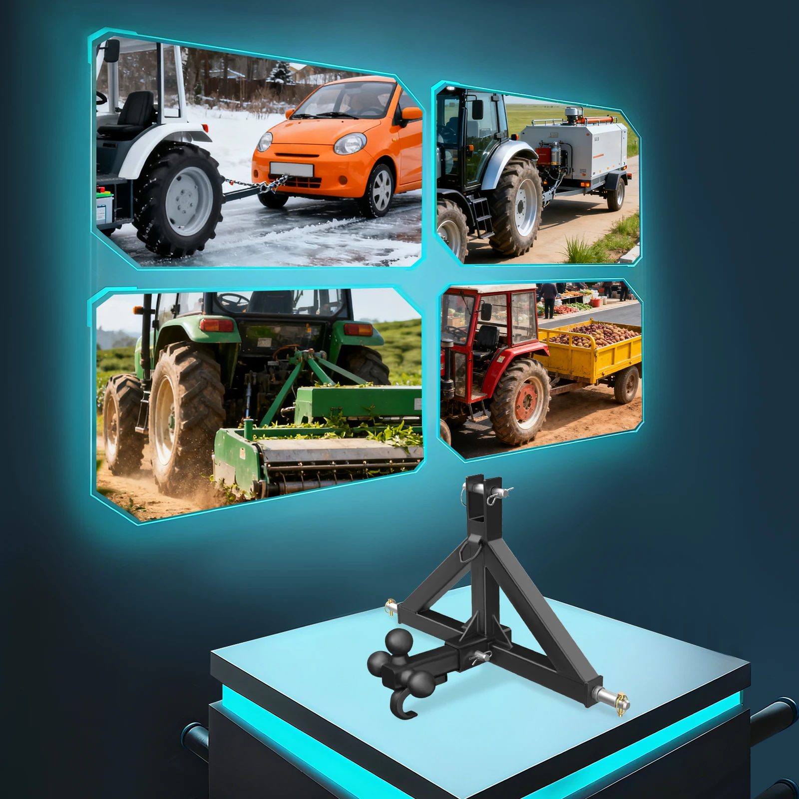 

Черный 2-дюймовый приемник сцепного устройства прицепа, емкость 10000 фунтов, сверхмощный буксировочный сцепь с фиксирующими штифтами для сельскохозяйственного трактора