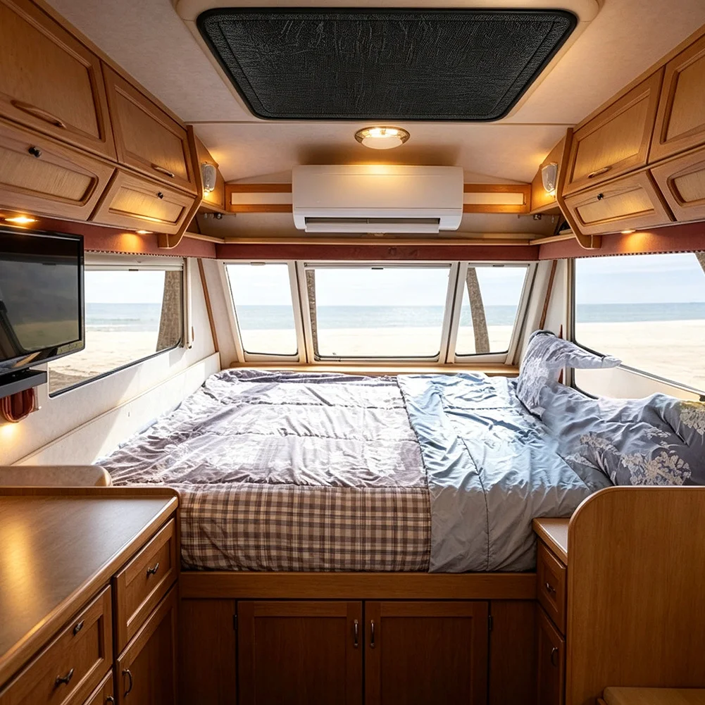 41x41cm RV Sunroof Insulation Sunshade Pad Aluminum Foil Backing Oxford Material for Heat Reduction in Vehicles