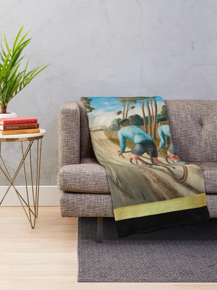 Cycling Art - Loving This Gravel Section - Eat My Dust Throw Blanket Loose Luxury Single Blankets