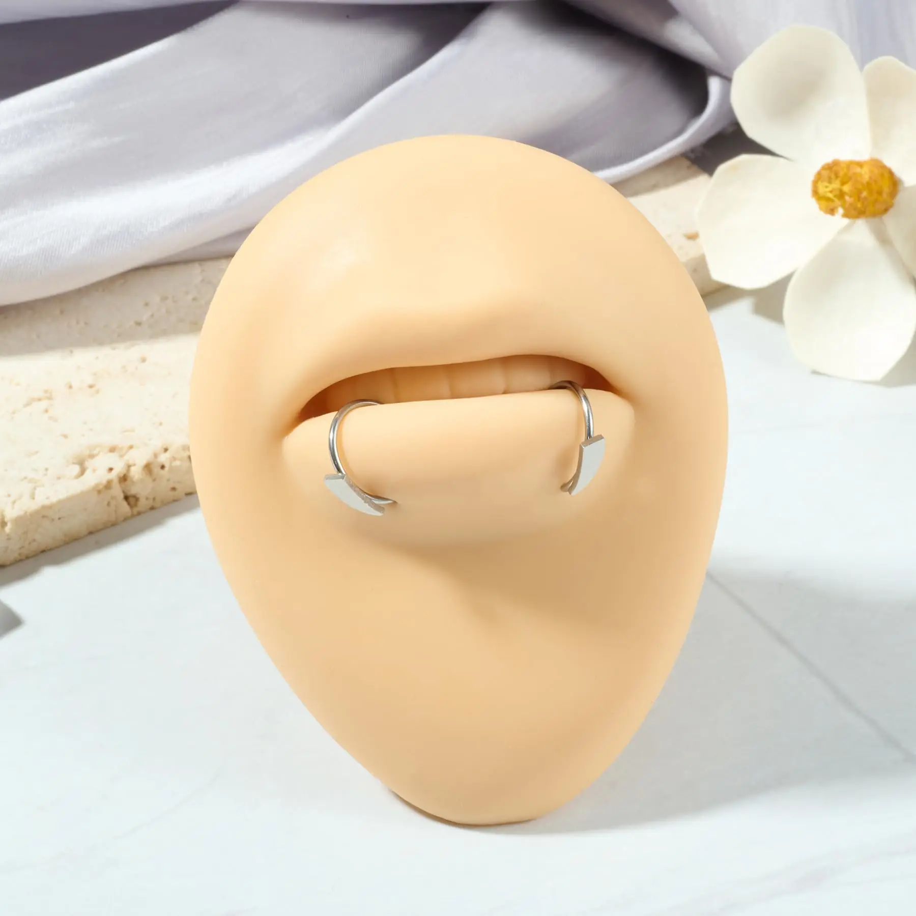 1pairs Fake Lip Piercing, Fake Lip Ring, Fake Vampire Teeth Fangs, Fake Snake Bites, Fake Snakebites, Fake Snake Bite Piercing