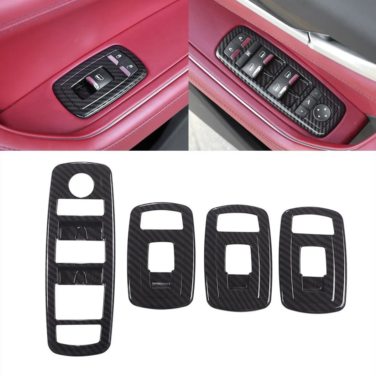 

Window Lift Button Panel Cover Trim for Maserati Levante 2016-2023 Ghibli 2014-2023 Window Switch Panel Decoration Accessory