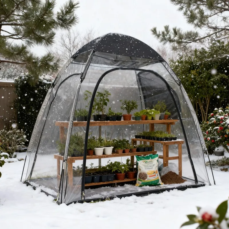 

Clear Plant Greenhouse Tent - Windproof Cold-Resistant Warm Plant Shelter, Winter Frost Protection for Plants Growth Promotion