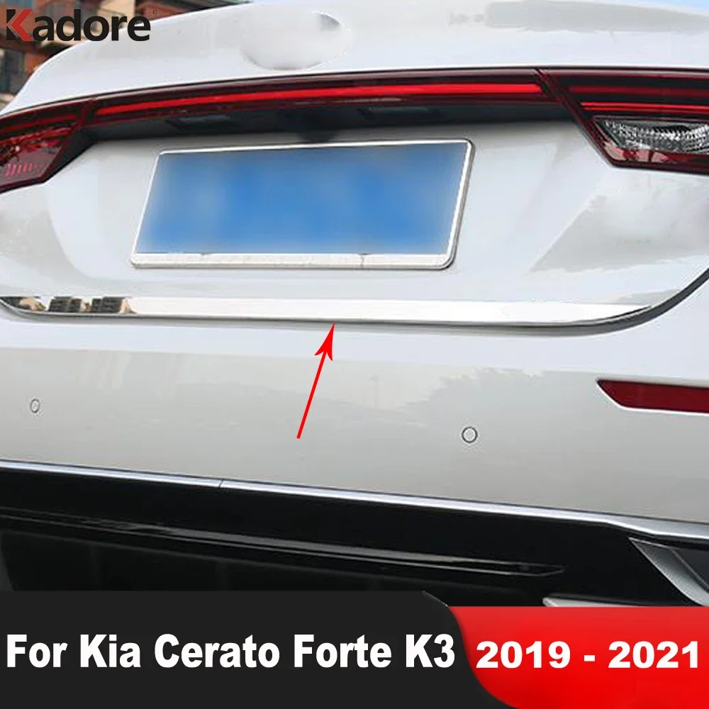 

Накладка на заднюю крышку багажника для Kia Cerato Forte K3 2019 2020 2021, литье на заднюю дверь автомобиля из нержавеющей стали, декоративная полоса, аксессуары